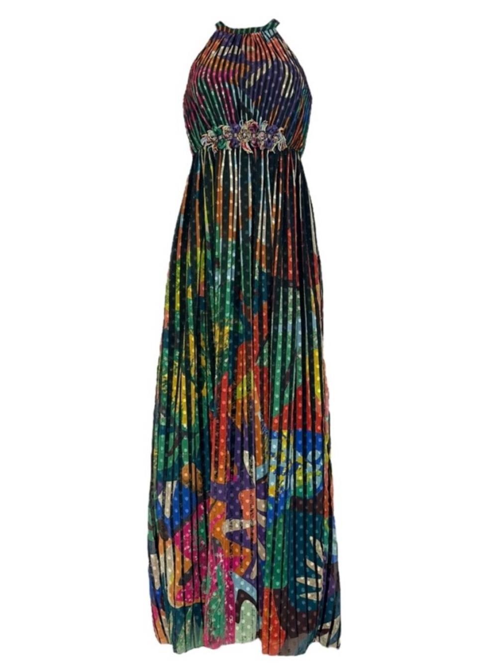 Anthropologie Vacation Wedding Geisha Designs Kalinka Dress Sz 10 Pleated Boho - Picture 6 of 12
